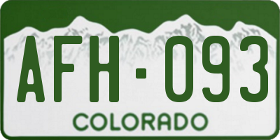 CO license plate AFH093