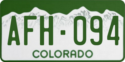 CO license plate AFH094
