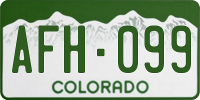 CO license plate AFH099