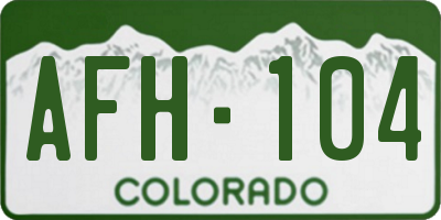 CO license plate AFH104