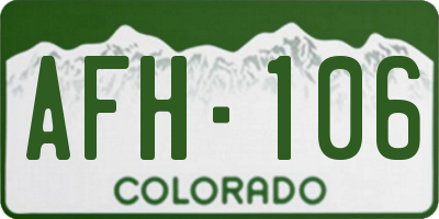 CO license plate AFH106