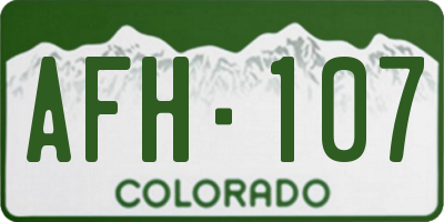 CO license plate AFH107