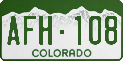 CO license plate AFH108