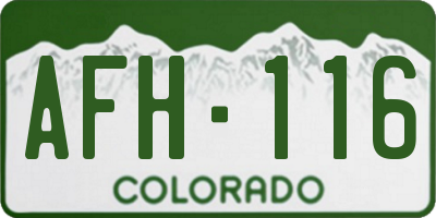 CO license plate AFH116