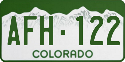 CO license plate AFH122