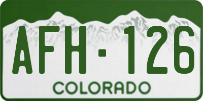 CO license plate AFH126