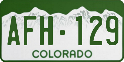 CO license plate AFH129