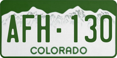 CO license plate AFH130