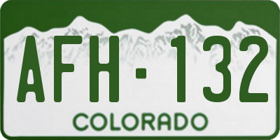 CO license plate AFH132