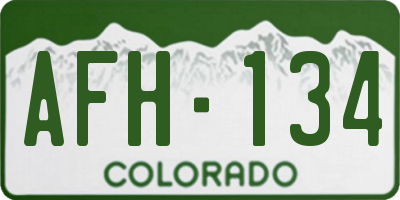 CO license plate AFH134