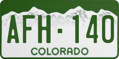 CO license plate AFH140