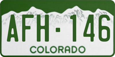 CO license plate AFH146