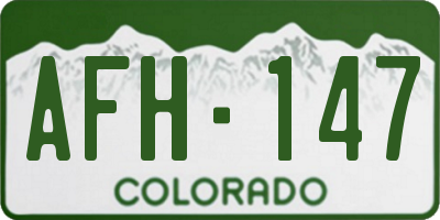 CO license plate AFH147