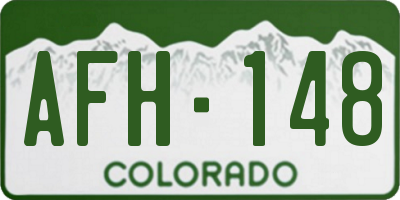 CO license plate AFH148
