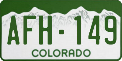CO license plate AFH149
