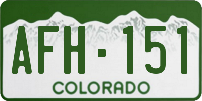 CO license plate AFH151