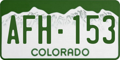 CO license plate AFH153