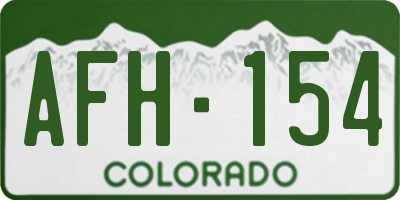 CO license plate AFH154