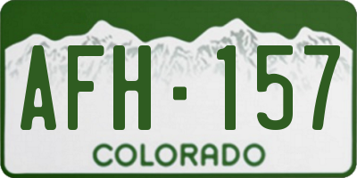 CO license plate AFH157