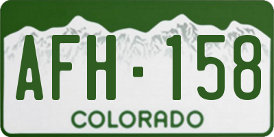 CO license plate AFH158