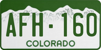 CO license plate AFH160