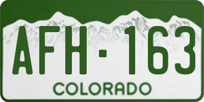 CO license plate AFH163