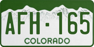 CO license plate AFH165