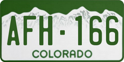 CO license plate AFH166