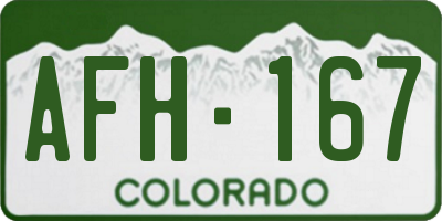 CO license plate AFH167