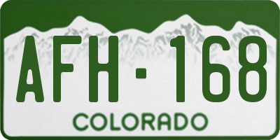 CO license plate AFH168
