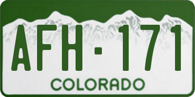 CO license plate AFH171