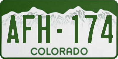 CO license plate AFH174