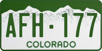 CO license plate AFH177
