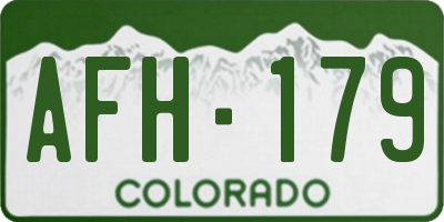 CO license plate AFH179