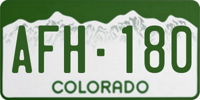 CO license plate AFH180