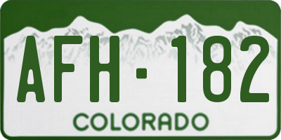 CO license plate AFH182