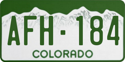 CO license plate AFH184