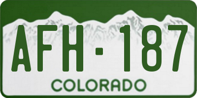 CO license plate AFH187