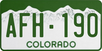 CO license plate AFH190