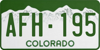 CO license plate AFH195