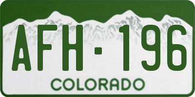 CO license plate AFH196