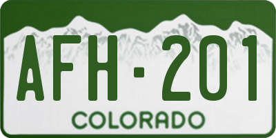CO license plate AFH201