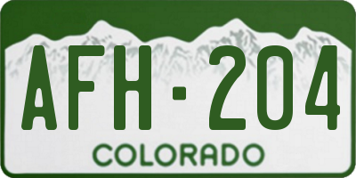CO license plate AFH204