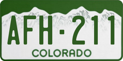 CO license plate AFH211