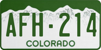 CO license plate AFH214
