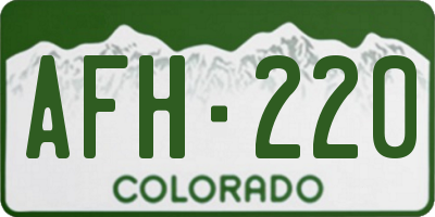 CO license plate AFH220