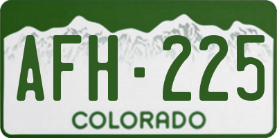 CO license plate AFH225