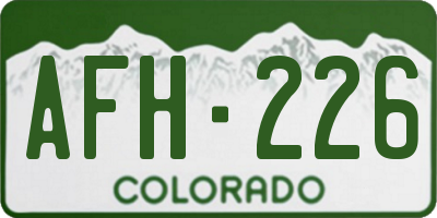 CO license plate AFH226
