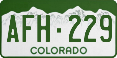 CO license plate AFH229
