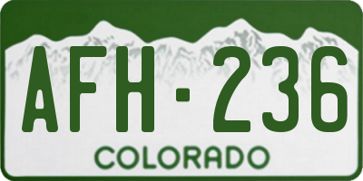 CO license plate AFH236